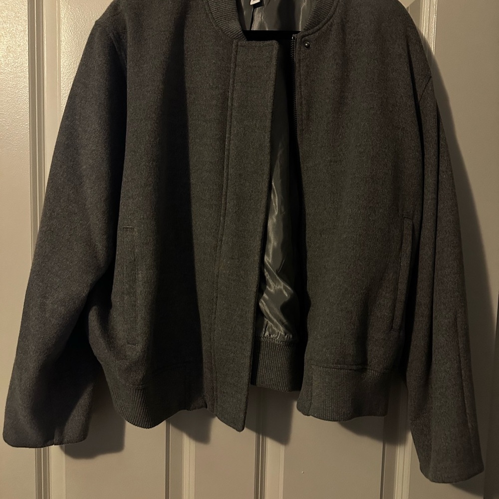 Gray Bomber Jacket